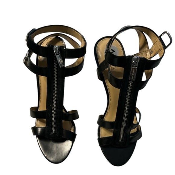 Michael Kors black, high heel sandal with front zipper, size 7. - Picture 1 of 6